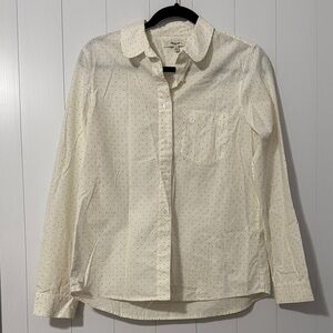 Madewell Women's Cream Polka Dot Button-Up Shirt